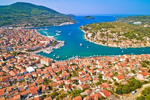Bucht von Vela Luka, Insel Korcula, Kroatien